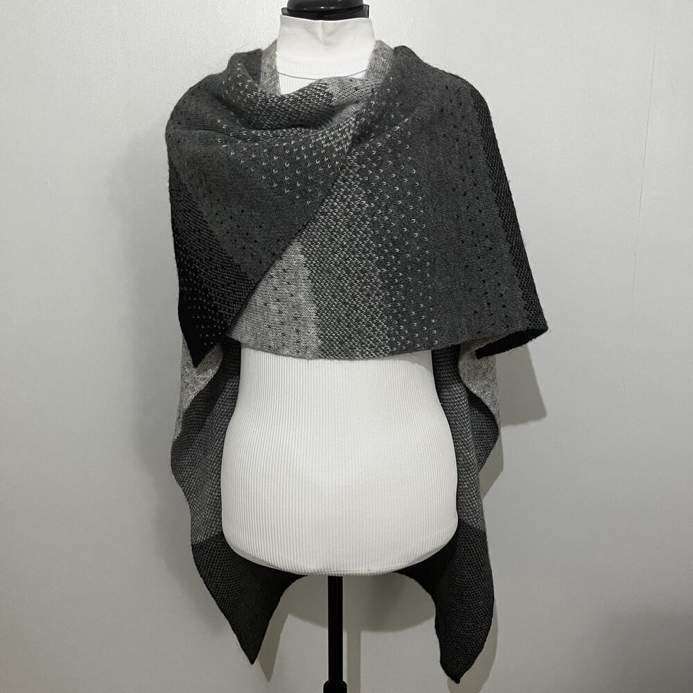 Cocogio Open Front Poncho Sweater Wrap Wool Alpaca Acrylic Italy One Size